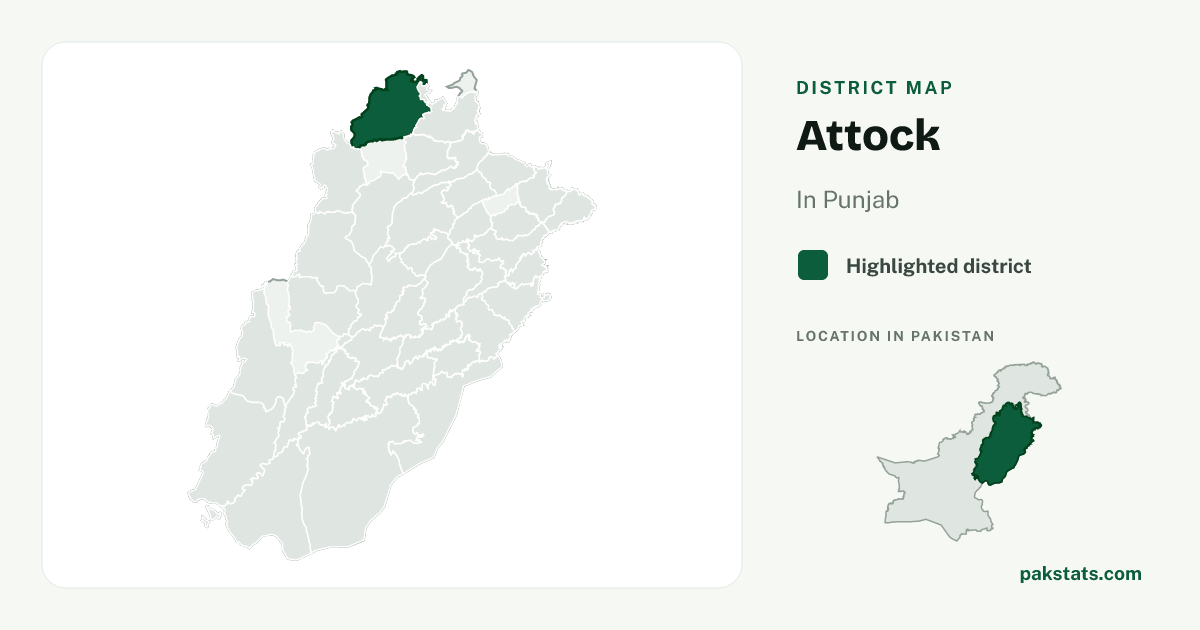 Locator map of Attock highlighted within Punjab.