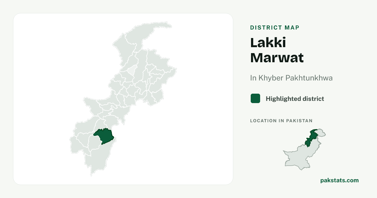 Locator map of Lakki Marwat highlighted within Khyber Pakhtunkhwa.