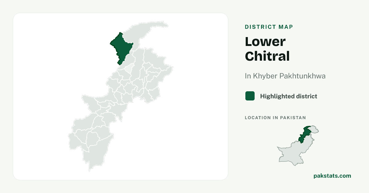 Locator map of Lower Chitral highlighted within Khyber Pakhtunkhwa.