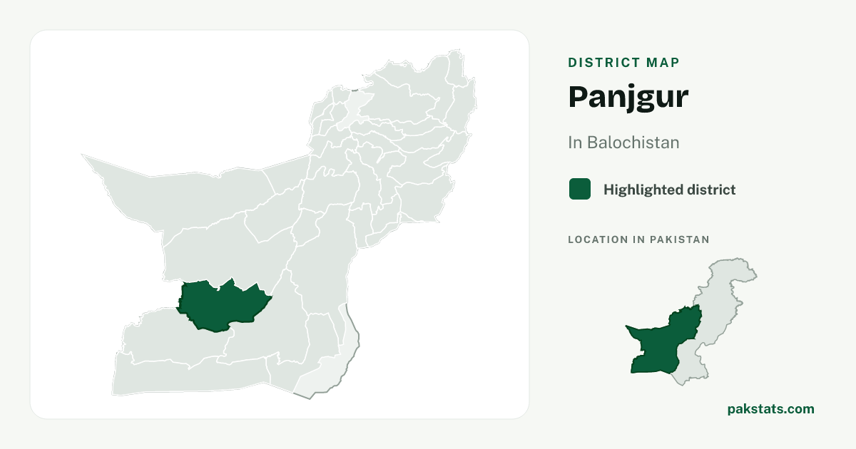 Locator map of Panjgur highlighted within Balochistan.