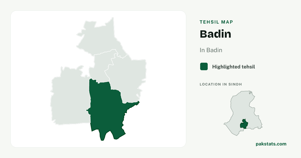 Locator map of Badin highlighted within Badin.