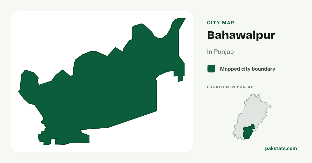 Locator map of Bahawalpur highlighted within Punjab.
