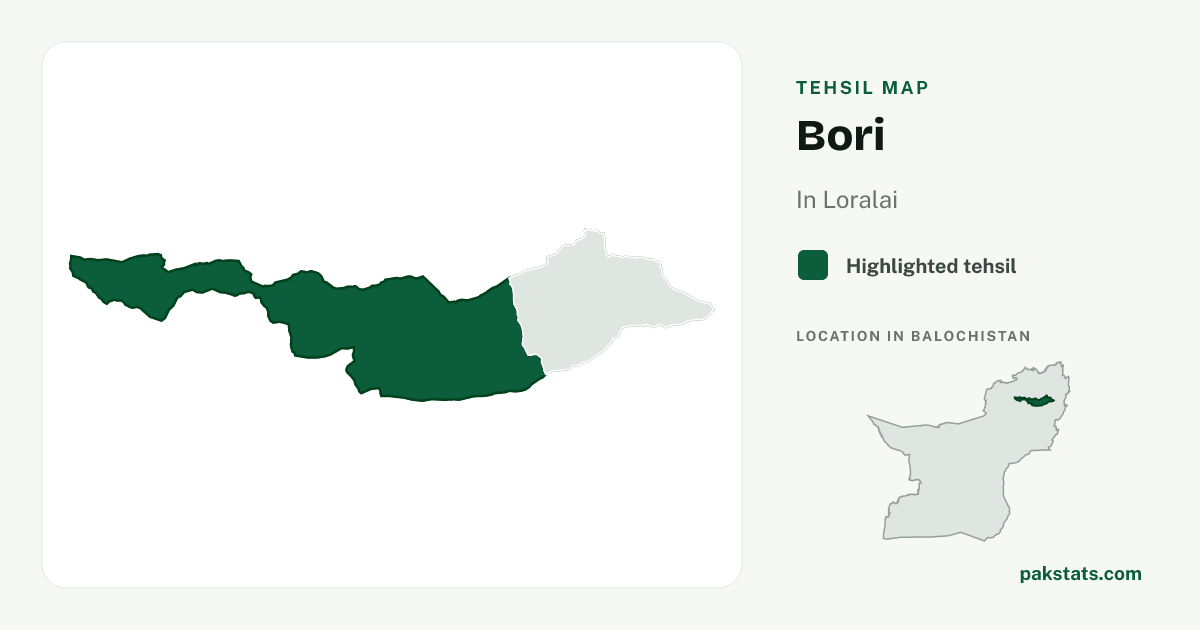 Locator map of Bori highlighted within Loralai.
