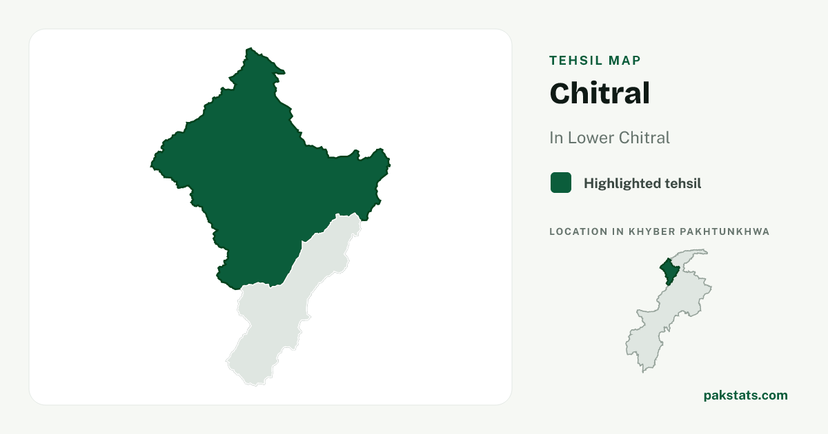 Locator map of Chitral highlighted within Lower Chitral.