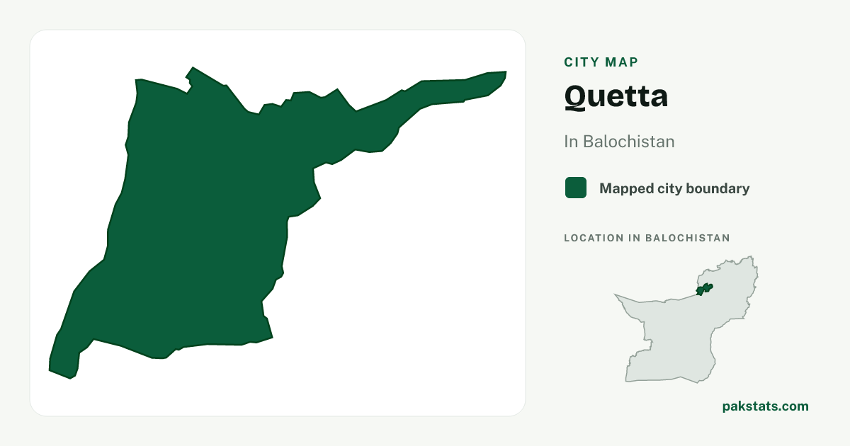 Locator map of Quetta highlighted within Balochistan.