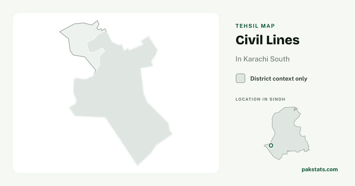 District context map for Civil Lines; no unambiguous current boundary matches the 2023 census tehsil.