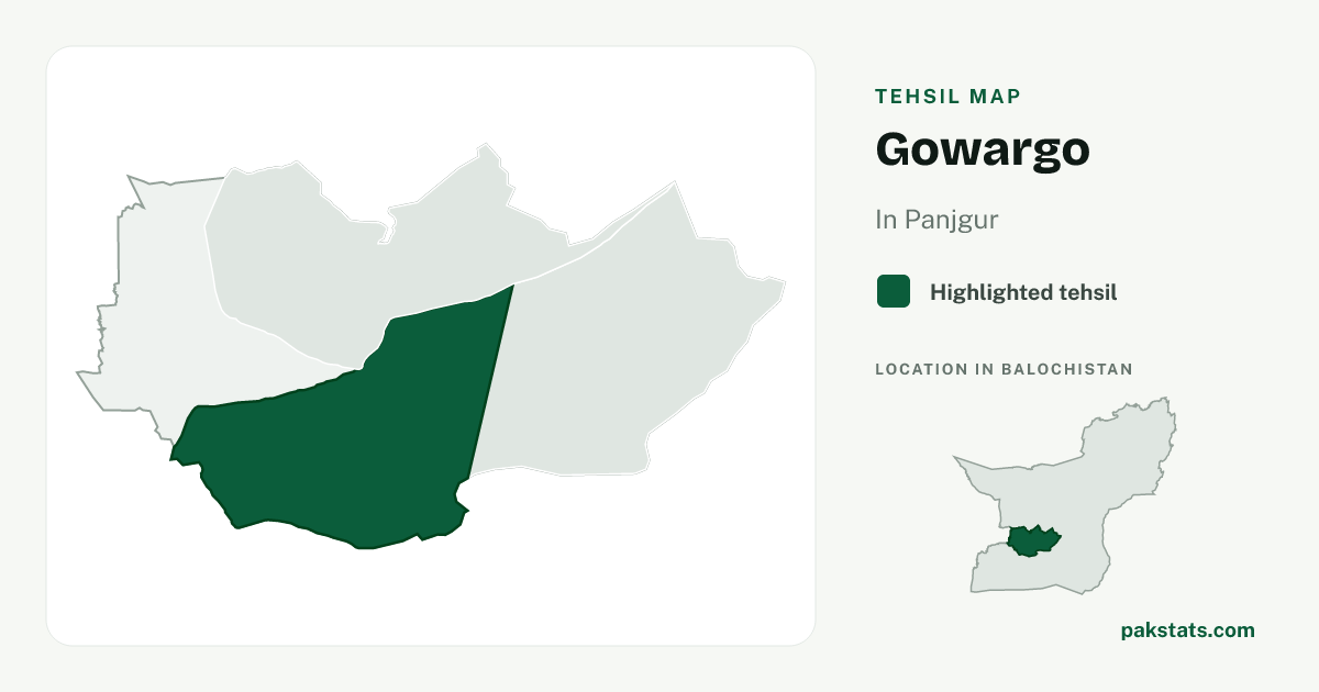 Locator map of Gowargo highlighted within Panjgur.