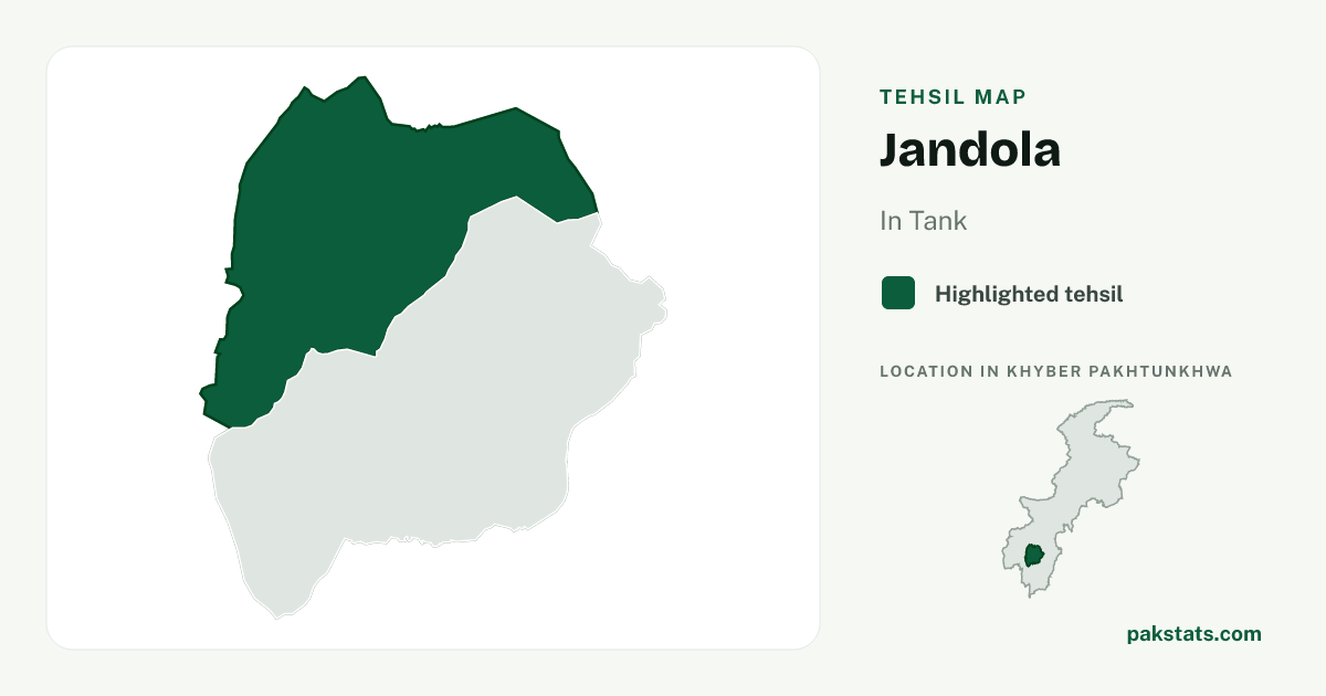 Locator map of Jandola highlighted within Tank.