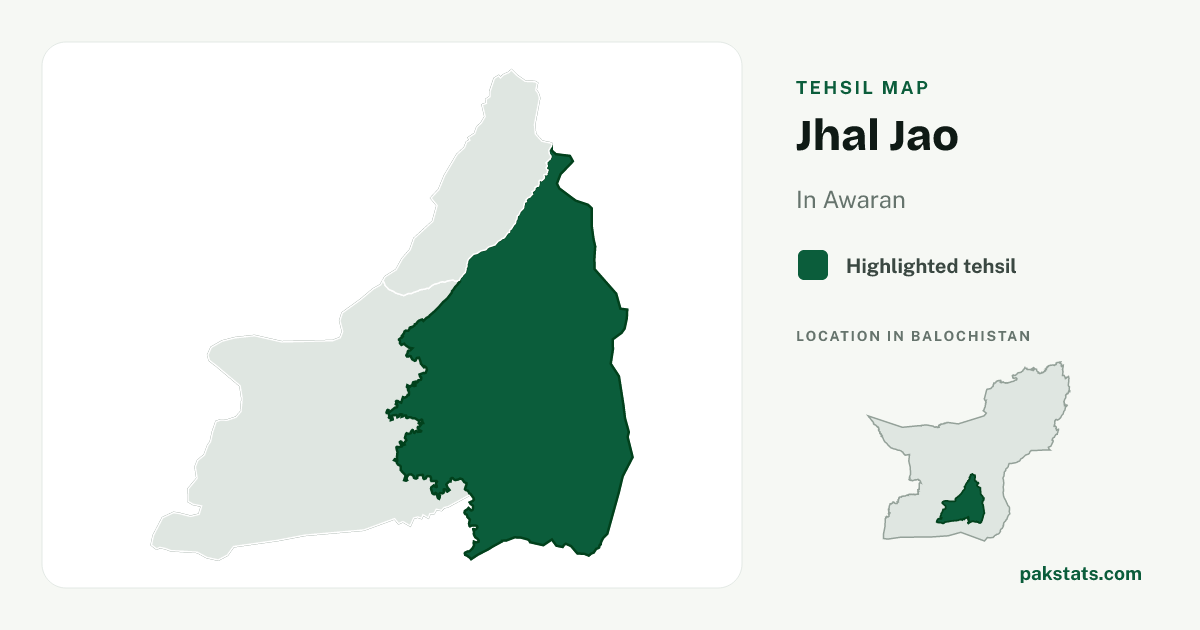 Locator map of Jhal Jao highlighted within Awaran.
