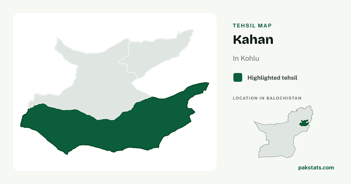 Locator map of Kahan highlighted within Kohlu.