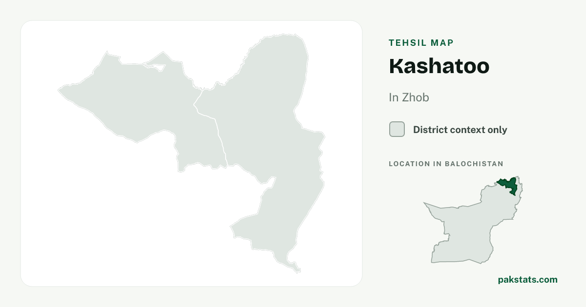 District context map for Kashatoo; no unambiguous current boundary matches the 2023 census tehsil.