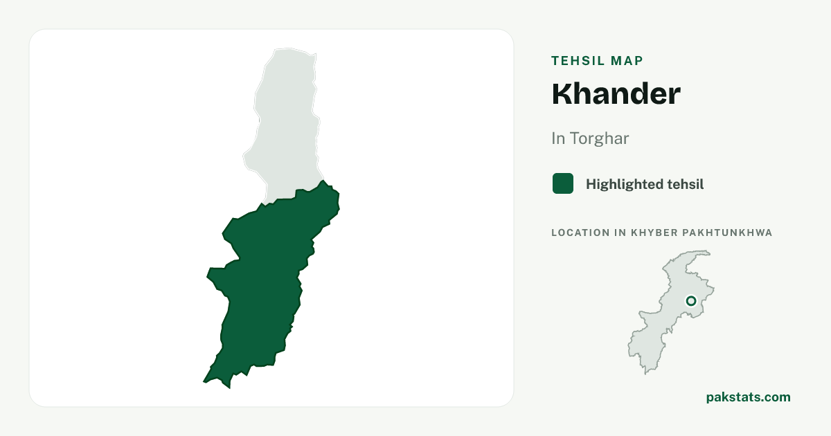 Locator map of Khander highlighted within Torghar.