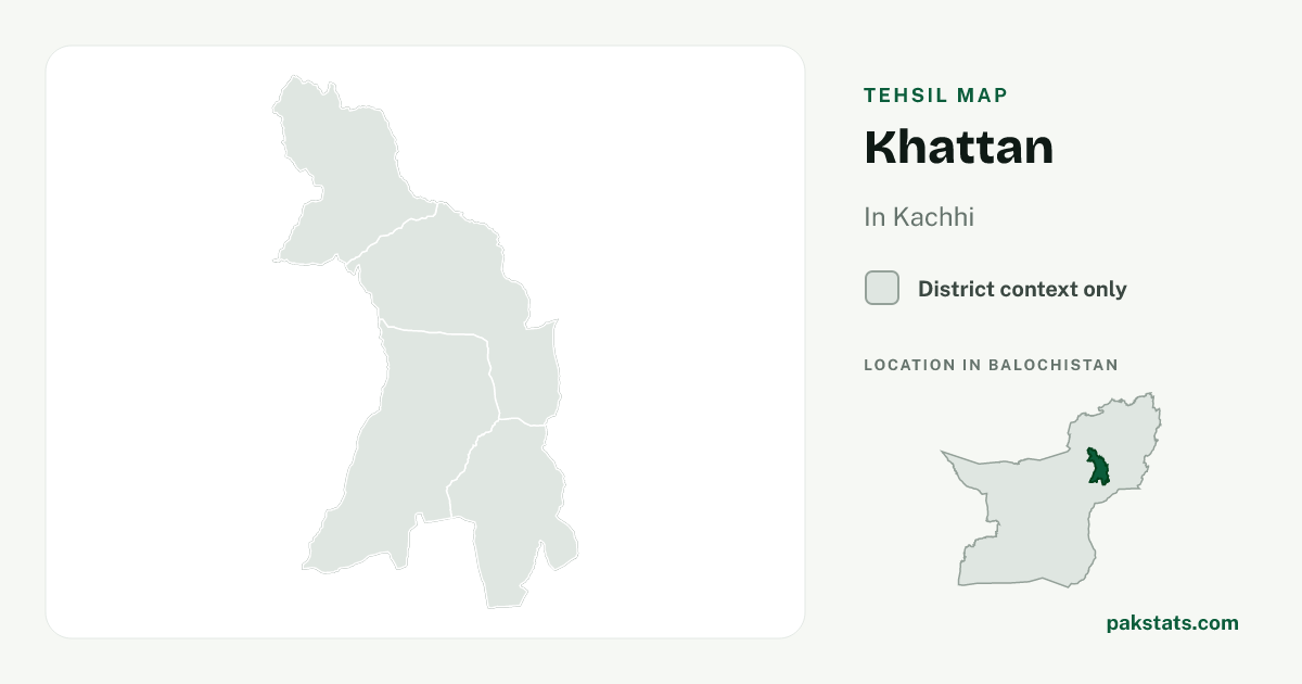 District context map for Khattan; no unambiguous current boundary matches the 2023 census tehsil.