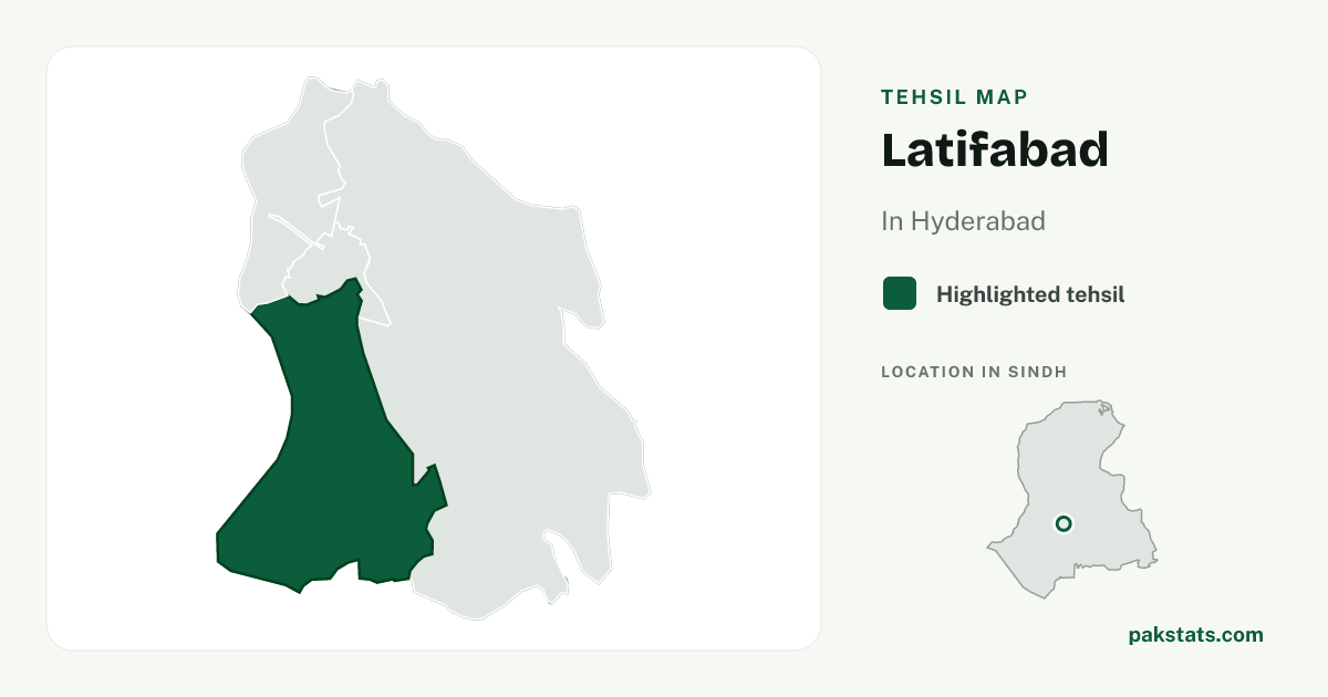 Locator map of Latifabad highlighted within Hyderabad.