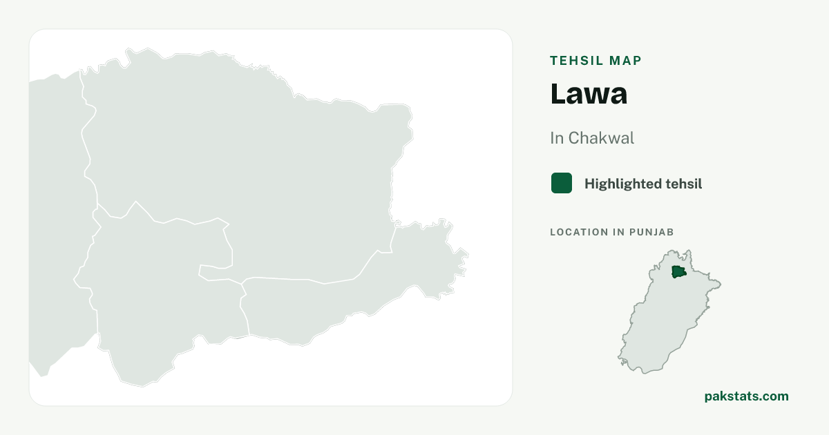 Locator map of Lawa highlighted within Chakwal.