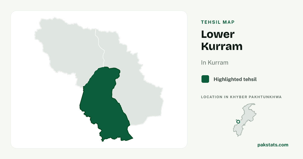 Locator map of Lower Kurram highlighted within Kurram.