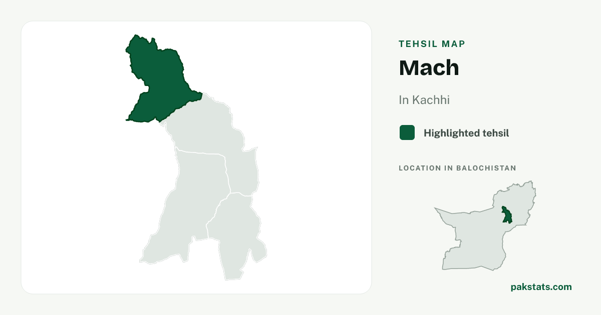 Locator map of Mach highlighted within Kachhi.