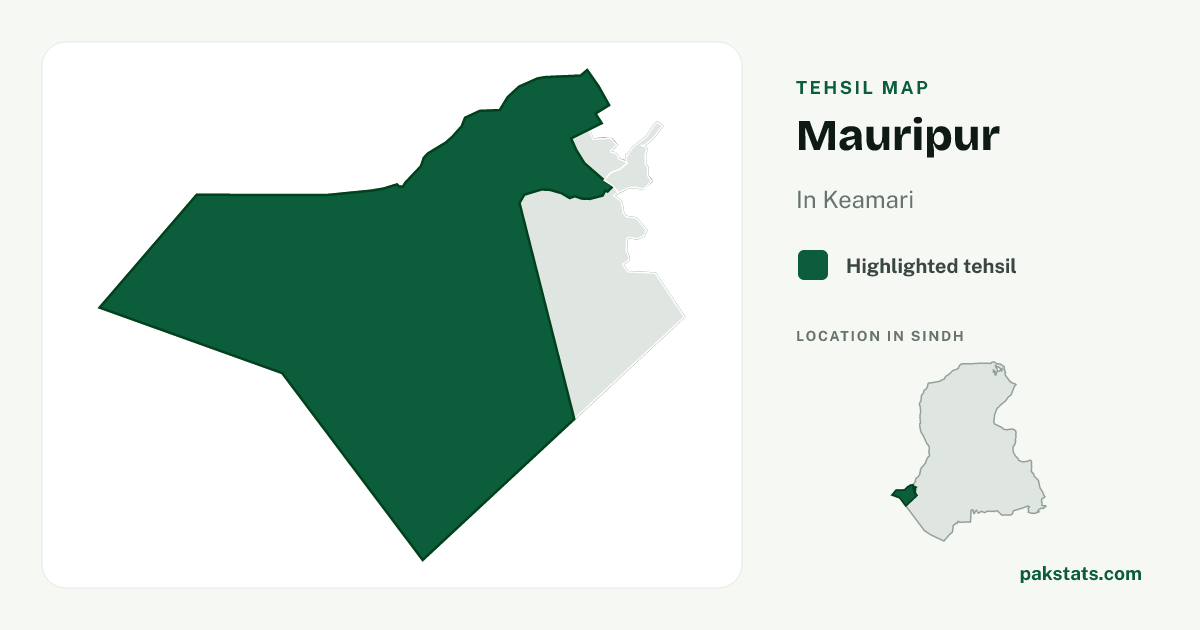 Locator map of Mauripur highlighted within Keamari.
