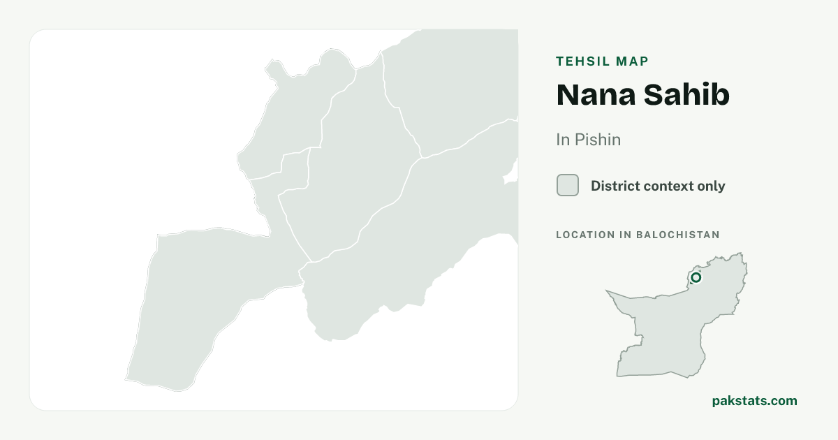 District context map for Nana Sahib; no unambiguous current boundary matches the 2023 census tehsil.