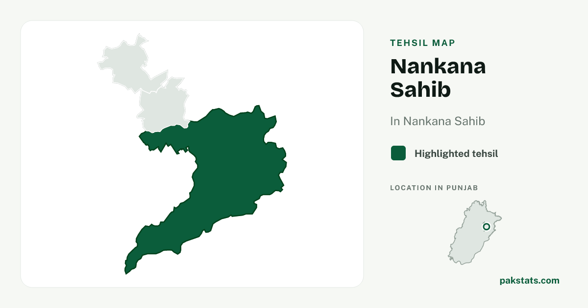 Locator map of Nankana Sahib highlighted within Nankana Sahib.