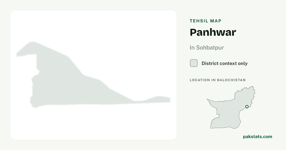 District context map for Panhwar; no unambiguous current boundary matches the 2023 census tehsil.
