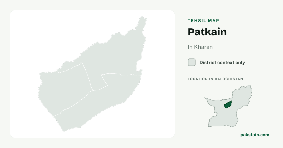 District context map for Patkain; no unambiguous current boundary matches the 2023 census tehsil.