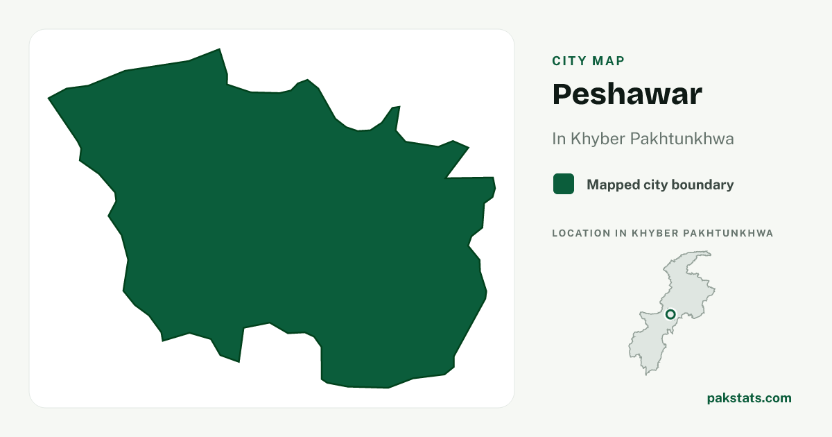 Locator map of Peshawar highlighted within Khyber Pakhtunkhwa.