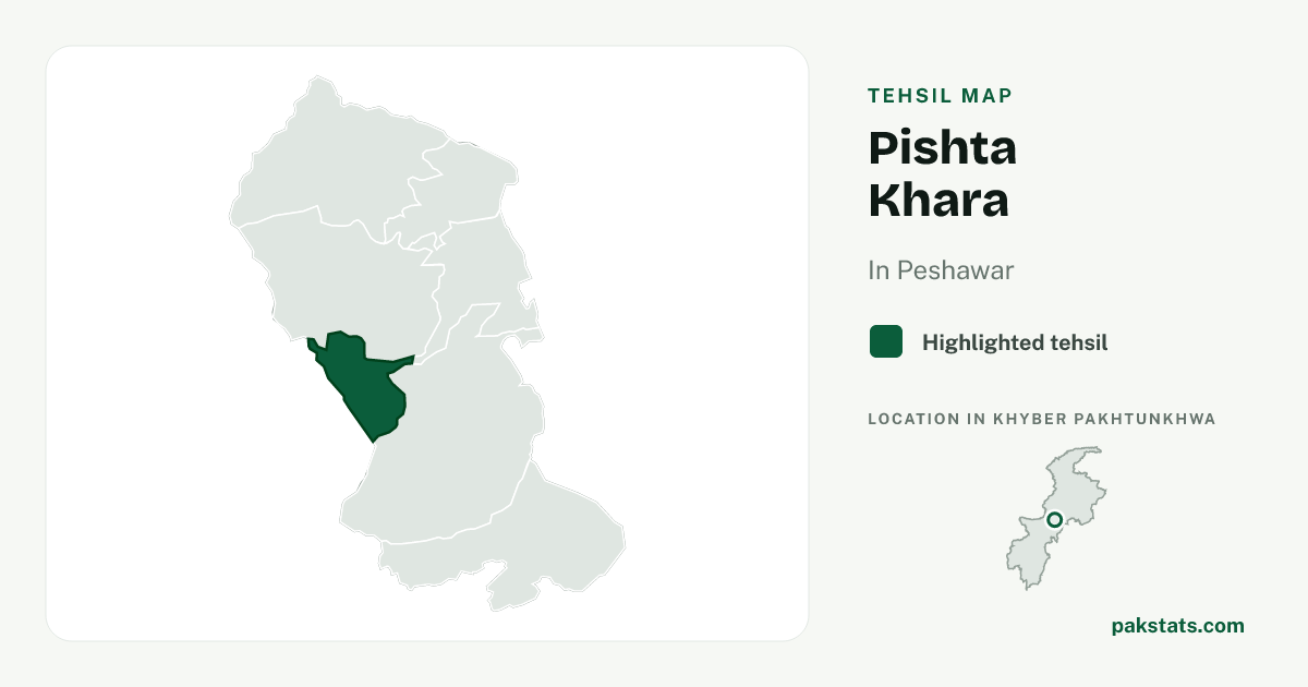 Locator map of Pishta Khara highlighted within Peshawar.
