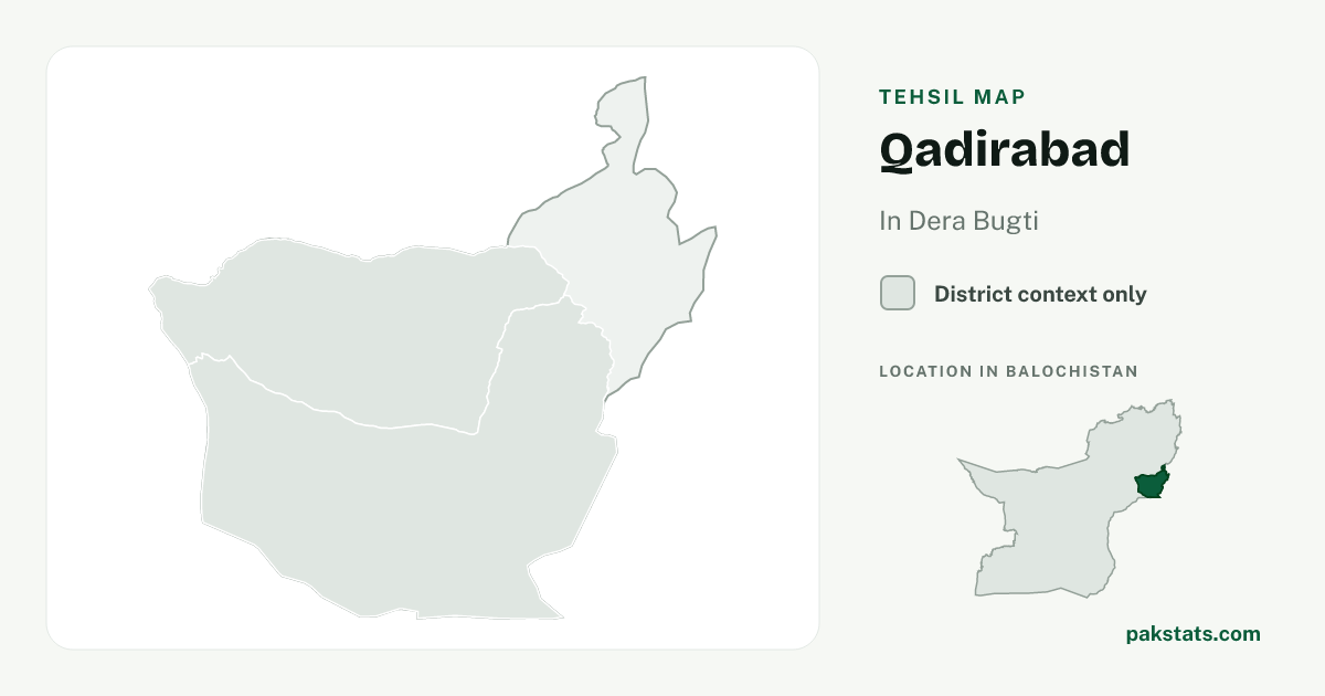 District context map for Qadirabad; no unambiguous current boundary matches the 2023 census tehsil.