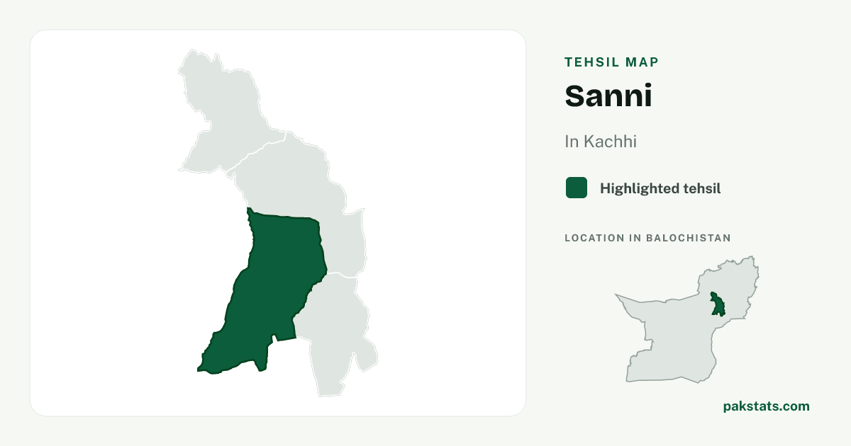 Locator map of Sanni highlighted within Kachhi.