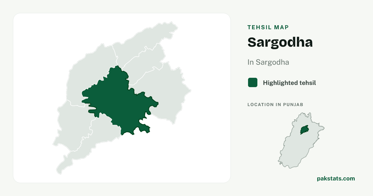 Locator map of Sargodha highlighted within Sargodha.