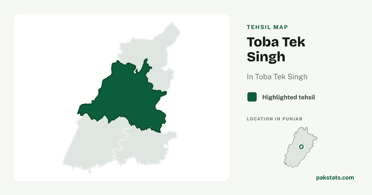 Locator map of Toba Tek Singh highlighted within Toba Tek Singh.