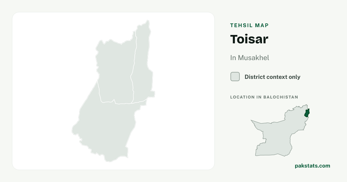 District context map for Toisar; no unambiguous current boundary matches the 2023 census tehsil.