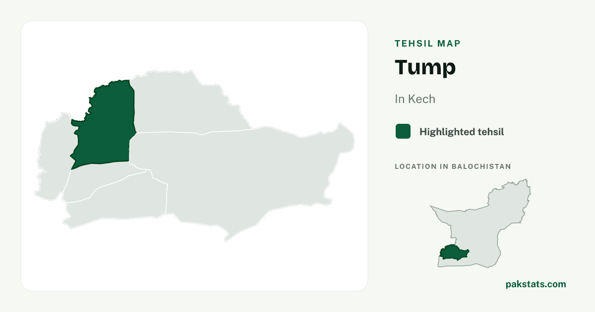 Locator map of Tump highlighted within Kech.