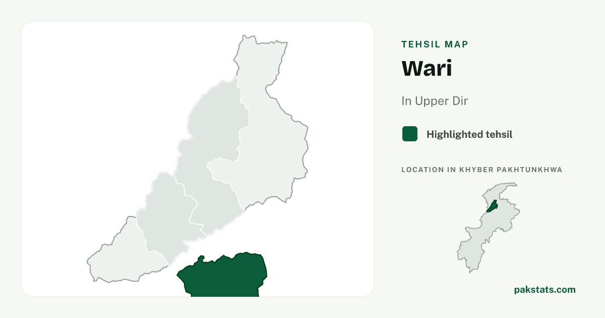 Locator map of Wari highlighted within Upper Dir.