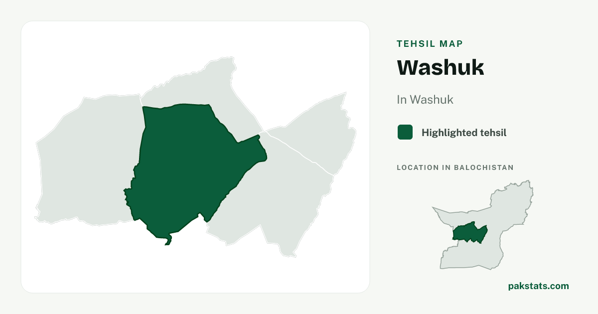 Locator map of Washuk highlighted within Washuk.